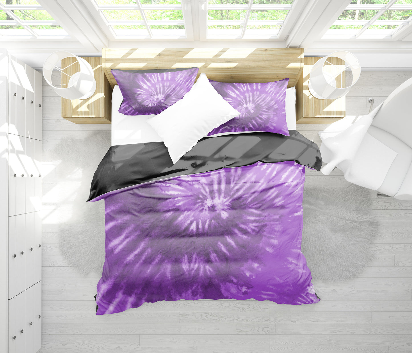 Purple Tie Dye Bedding Set