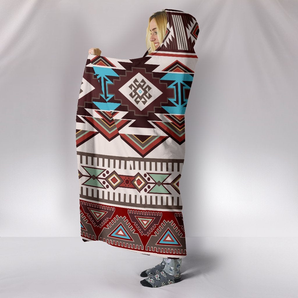Brown Boho Aztec Hooded Blanket