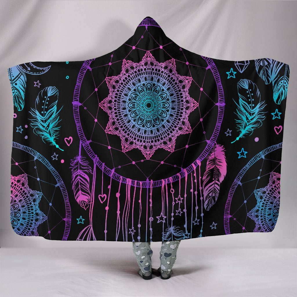 Pink & Purple Dream Catcher Hooded Blanket