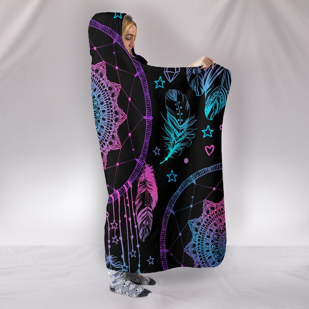Pink & Purple Dream Catcher Hooded Blanket
