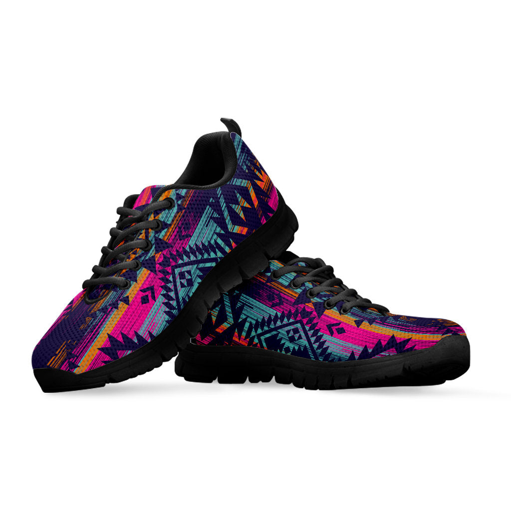 Colorful Boho Aztec Streaks Sneakers