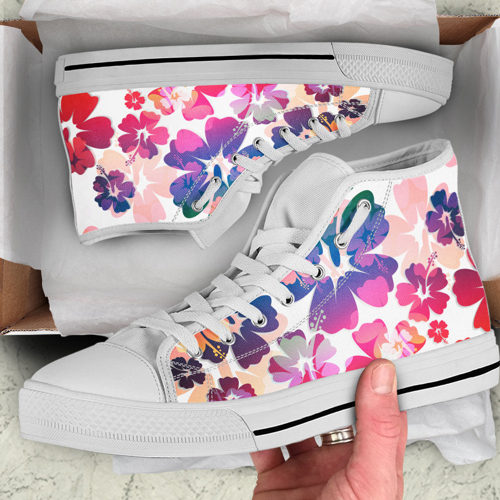 Colorful Aloha Flowers High Top Shoes