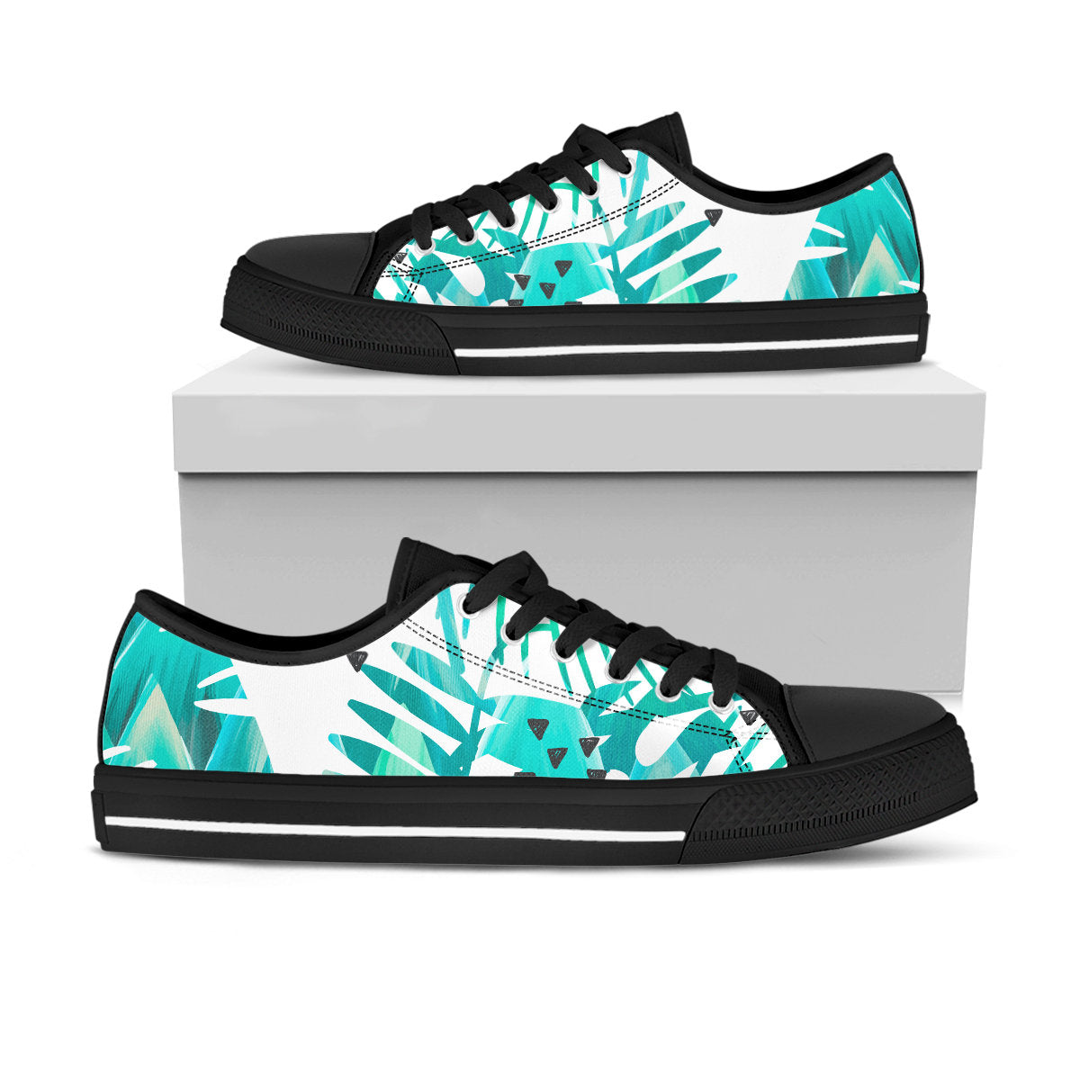 Light Green Teal Floral Shoes