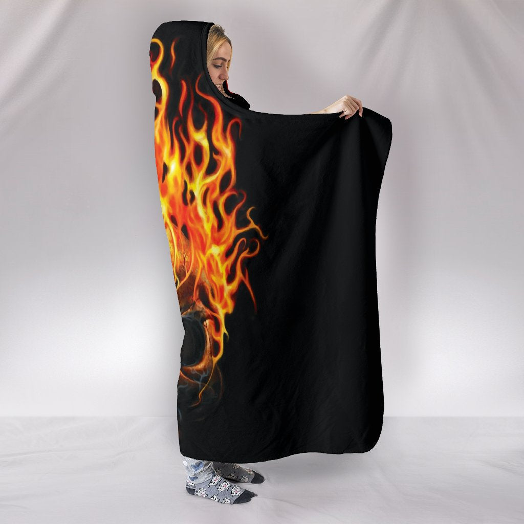 Burning Skull Hooded Blanket