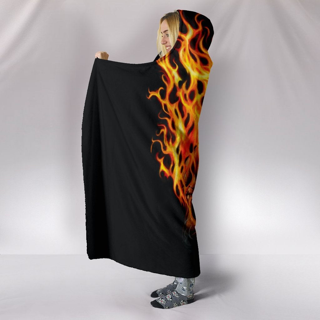 Burning Skull Hooded Blanket