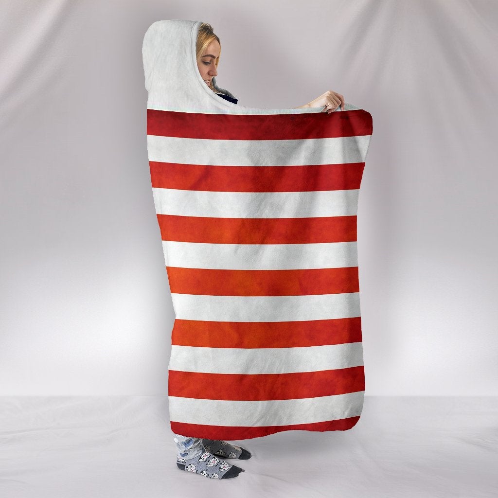 American Flag Hooded Blanket