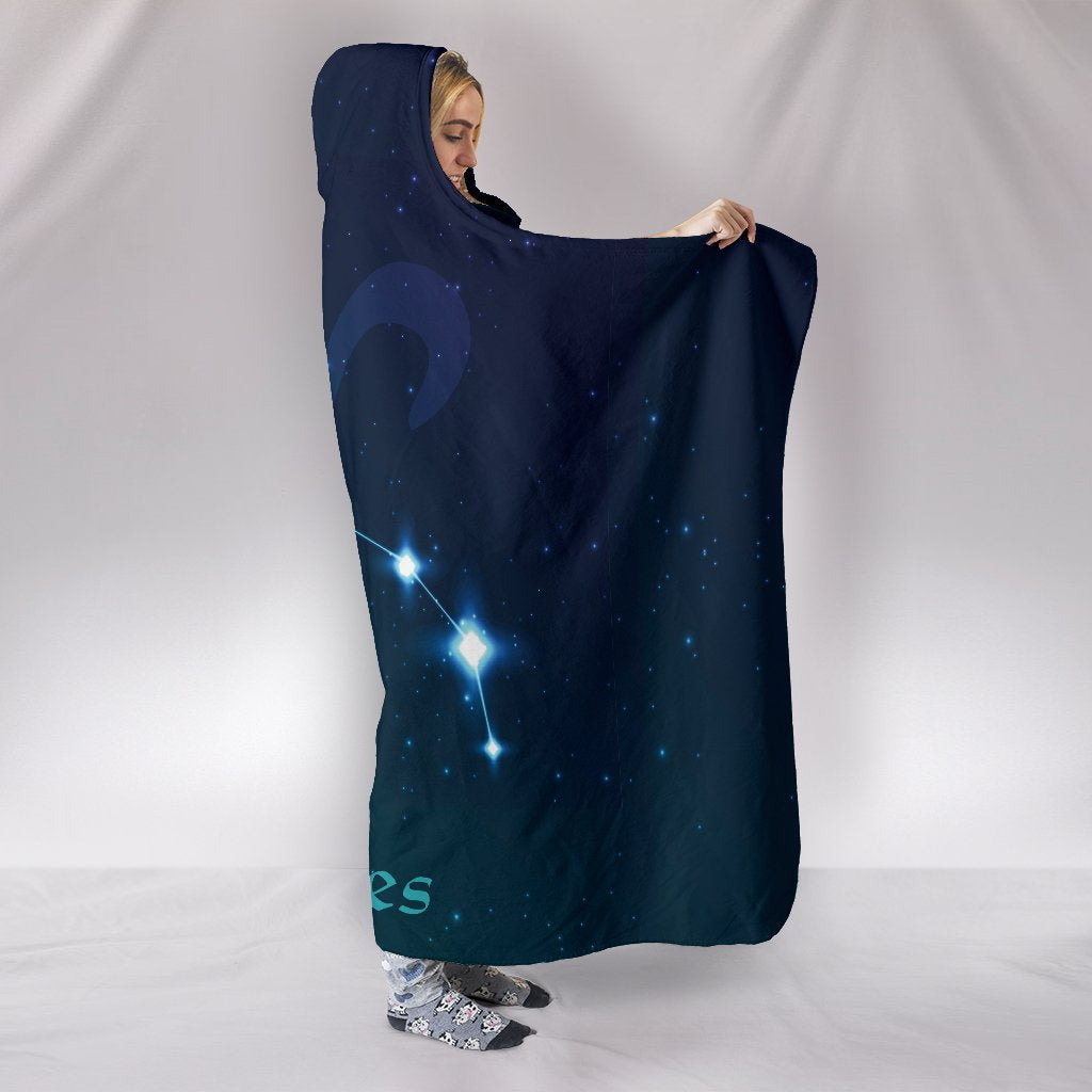 Aries Zodiac Hooded Blanket