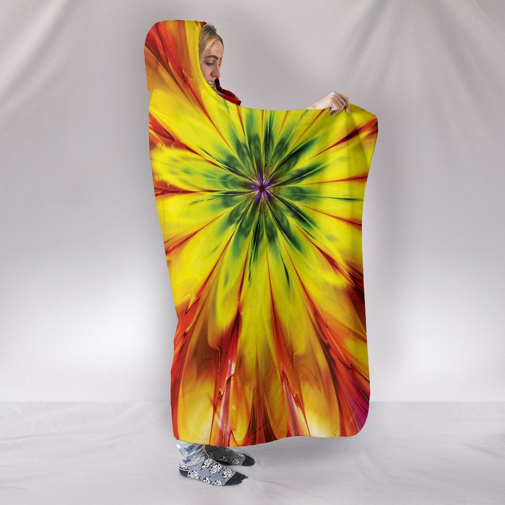Colorful Sunflowers Abstract Hooded Blanket