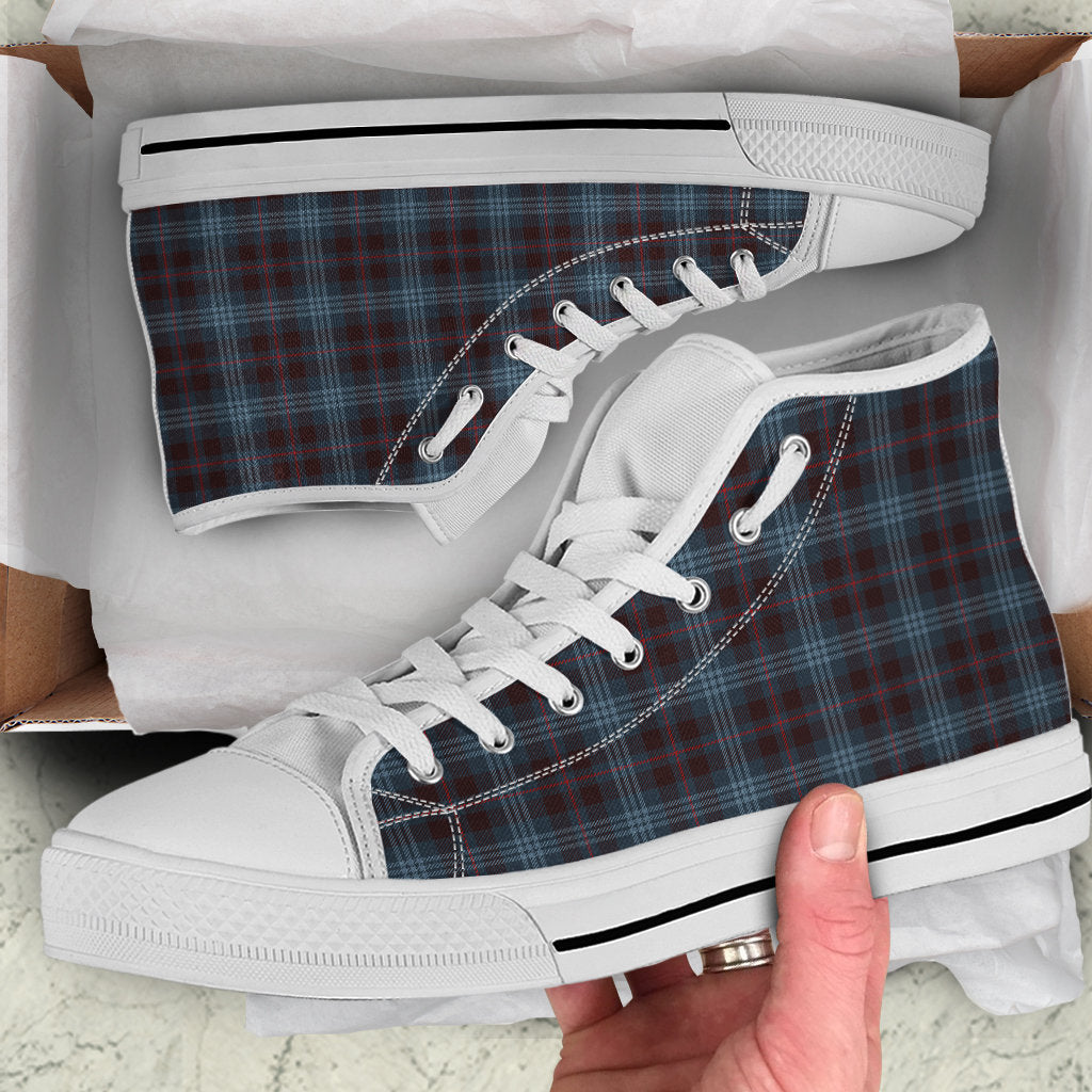 Blue Plaid High Top Shoes