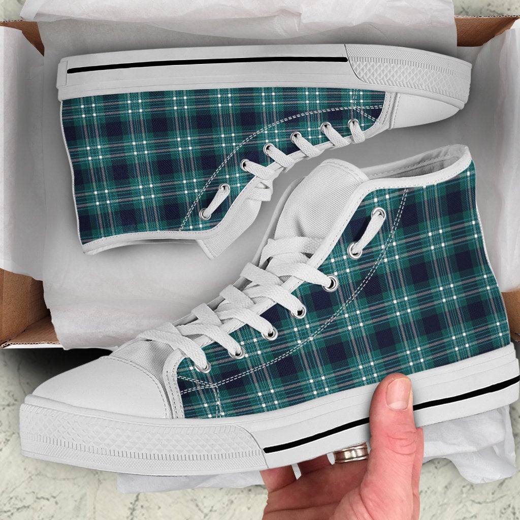 Green Plaid High Top Shoes