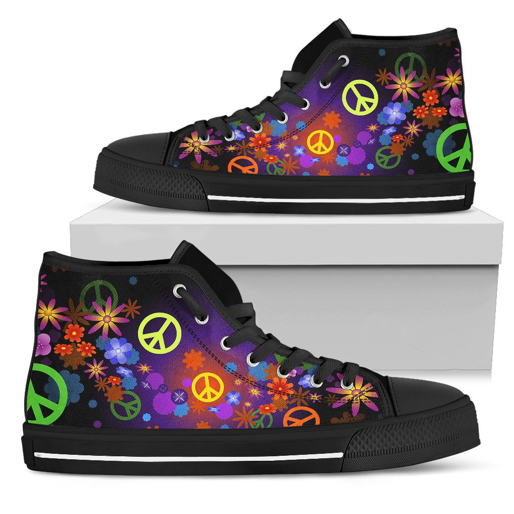 Colorful Peace Signs High Top Shoes