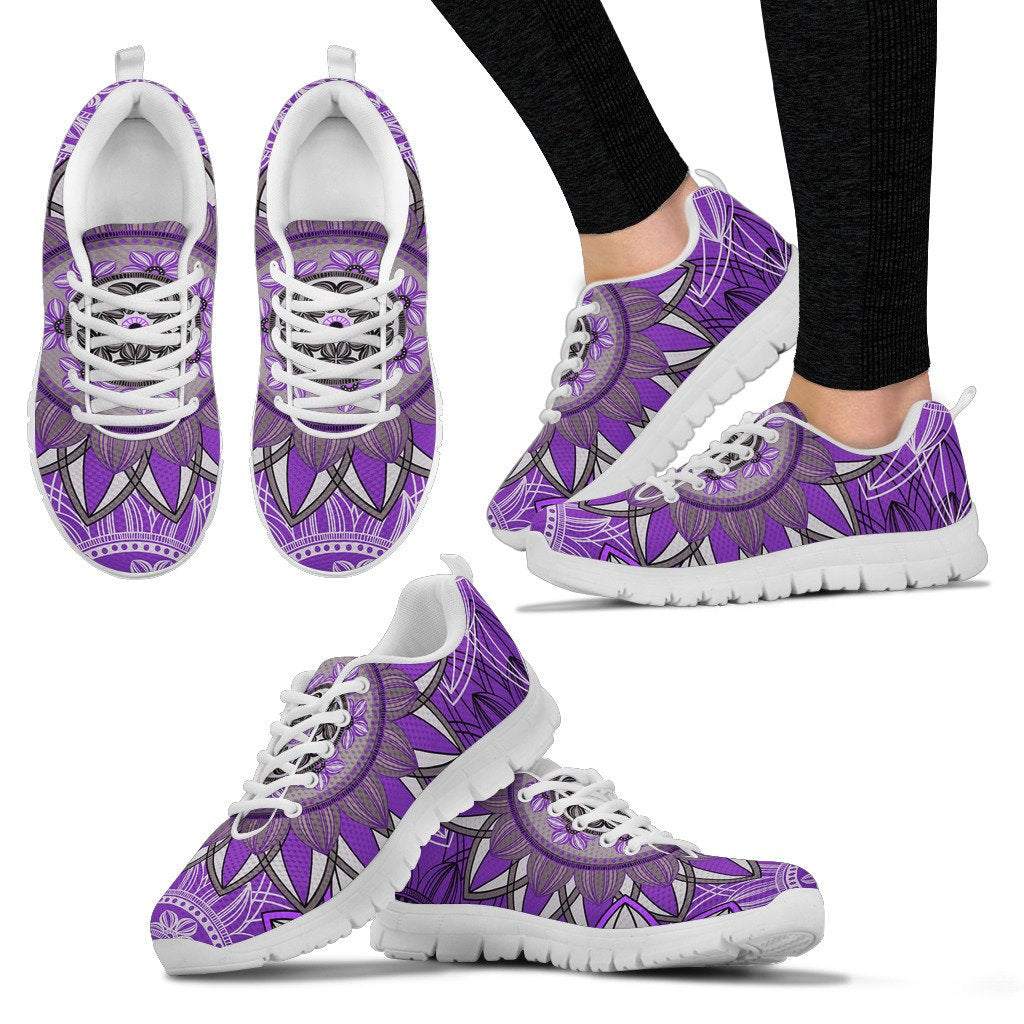 Purple Floral Mandalas Sneakers