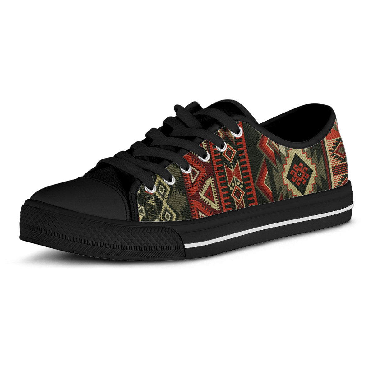 Red & Brown Boho Aztec Shoes