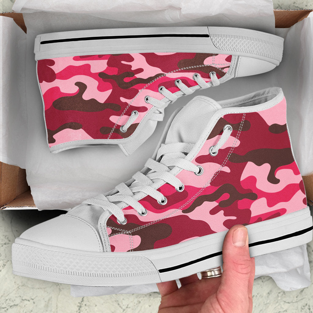 Red Camouflage High Top Shoes