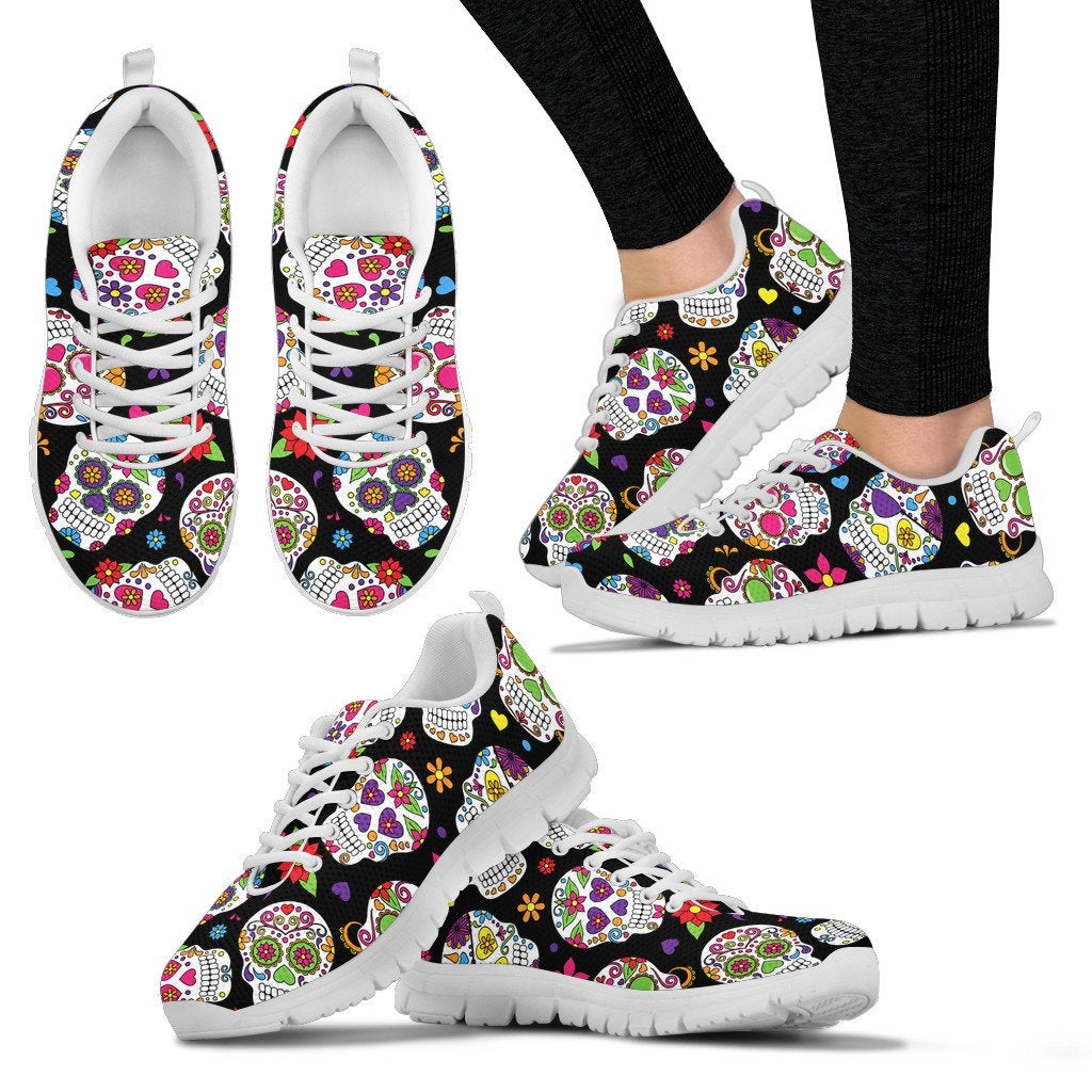 Colorful Sugar Skulls Sneakers