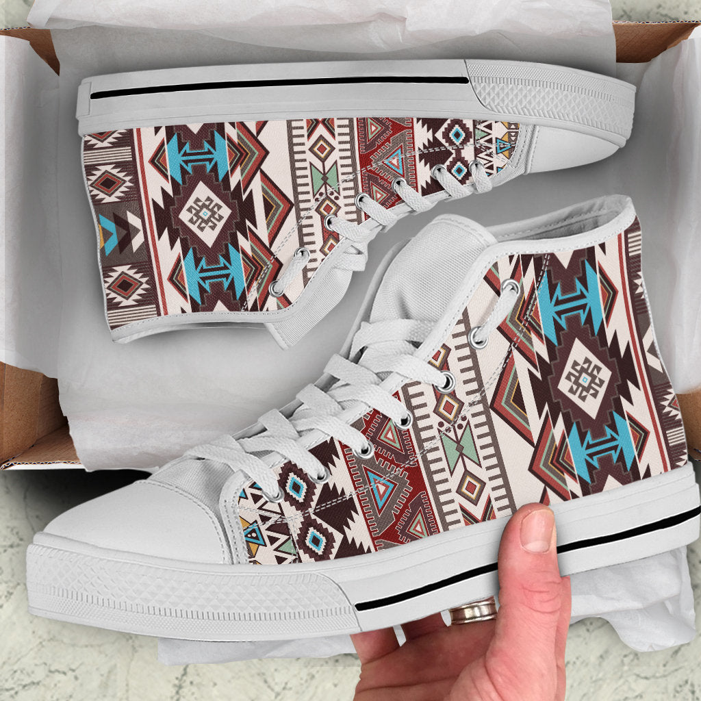 Brown Boho Aztec High Top Shoes