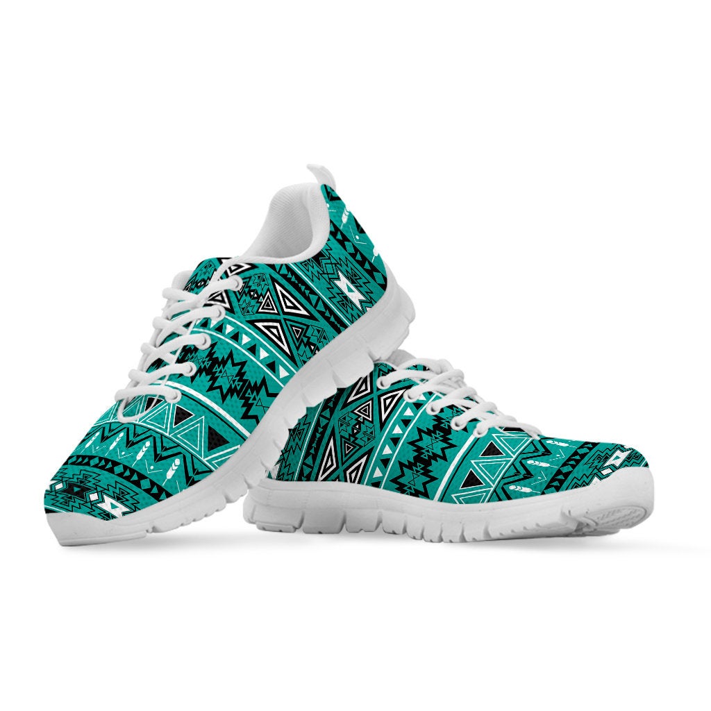 Light Green Teal Boho Aztec Sneakers