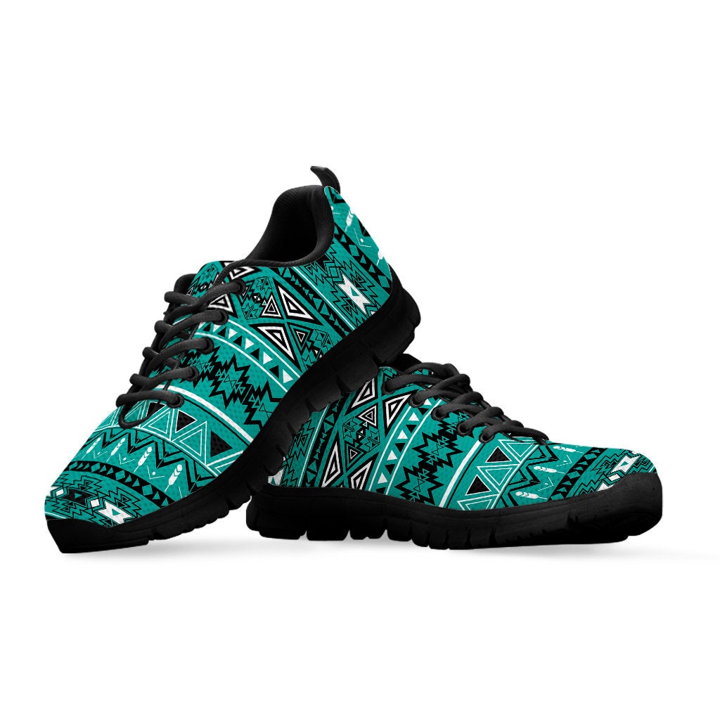 Light Green Teal Boho Aztec Sneakers