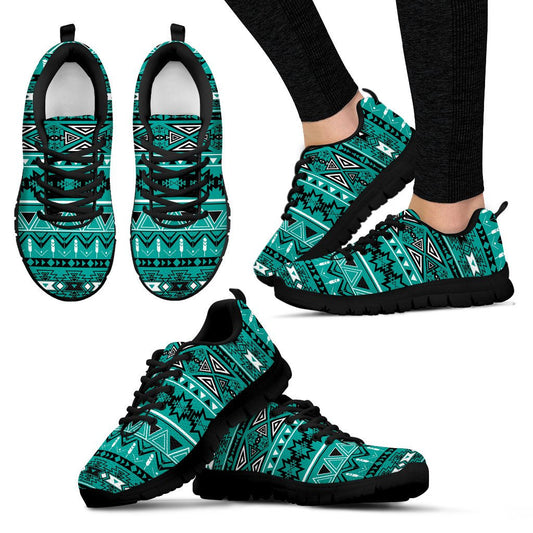 Light Green Teal Boho Aztec Sneakers