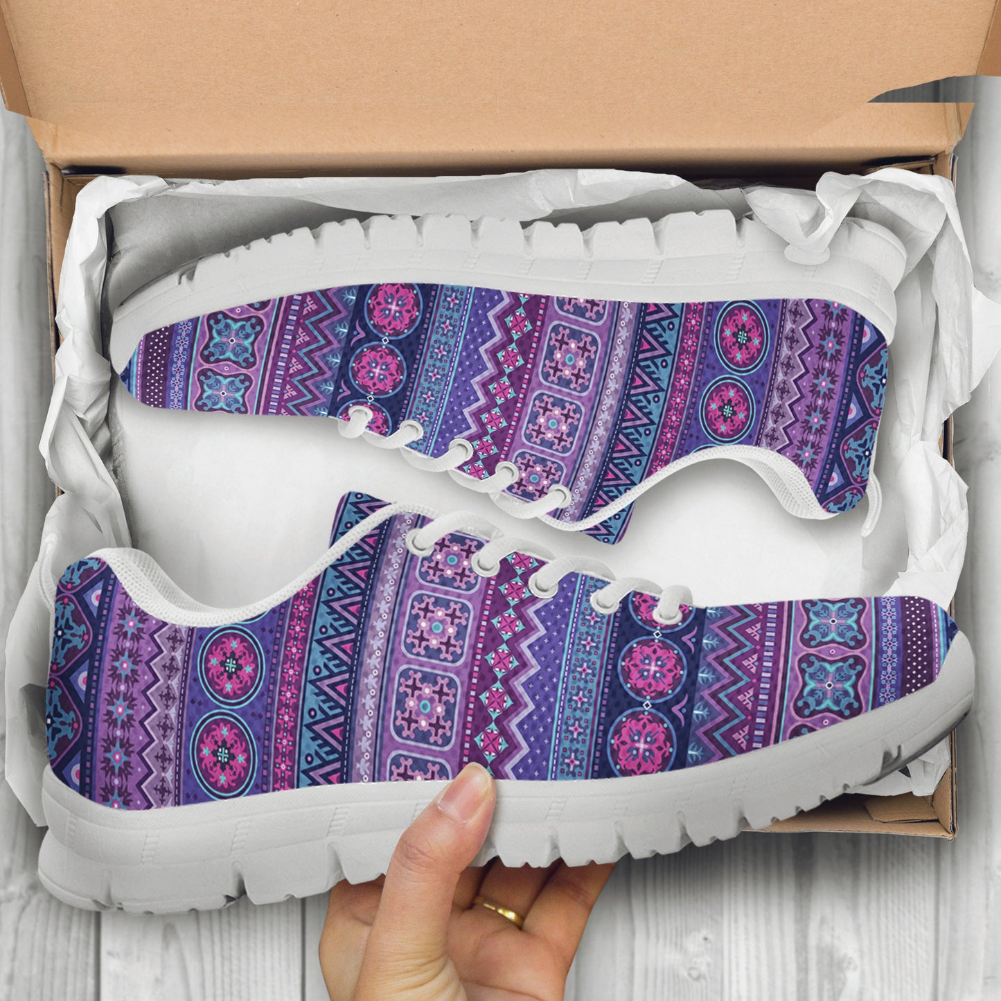 Purple Boho Stripes Sneakers