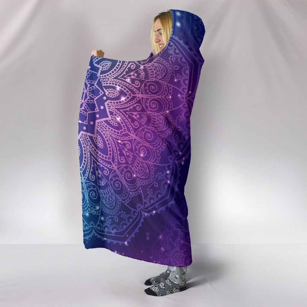 Purple Mandalas Hooded Blanket
