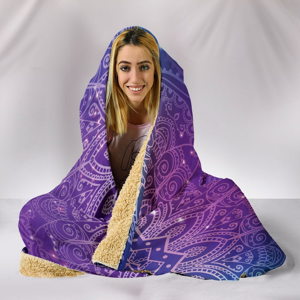 Purple Mandalas Hooded Blanket