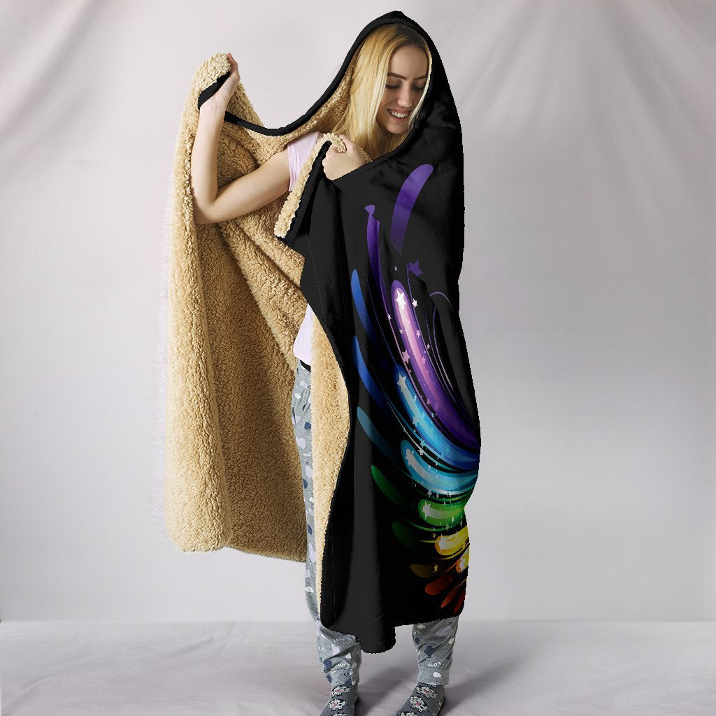 Colorful Wings Hooded Blanket