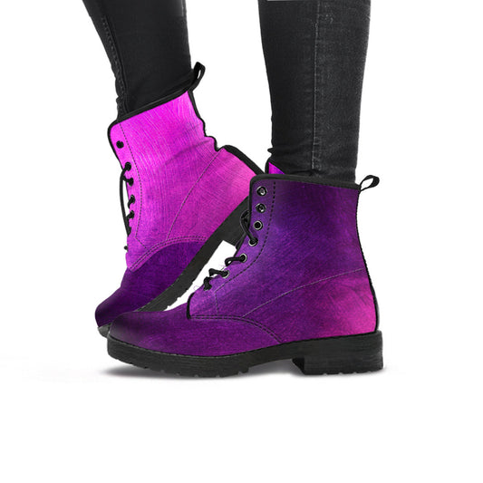 Pink & Purple Abstract Womens Boots