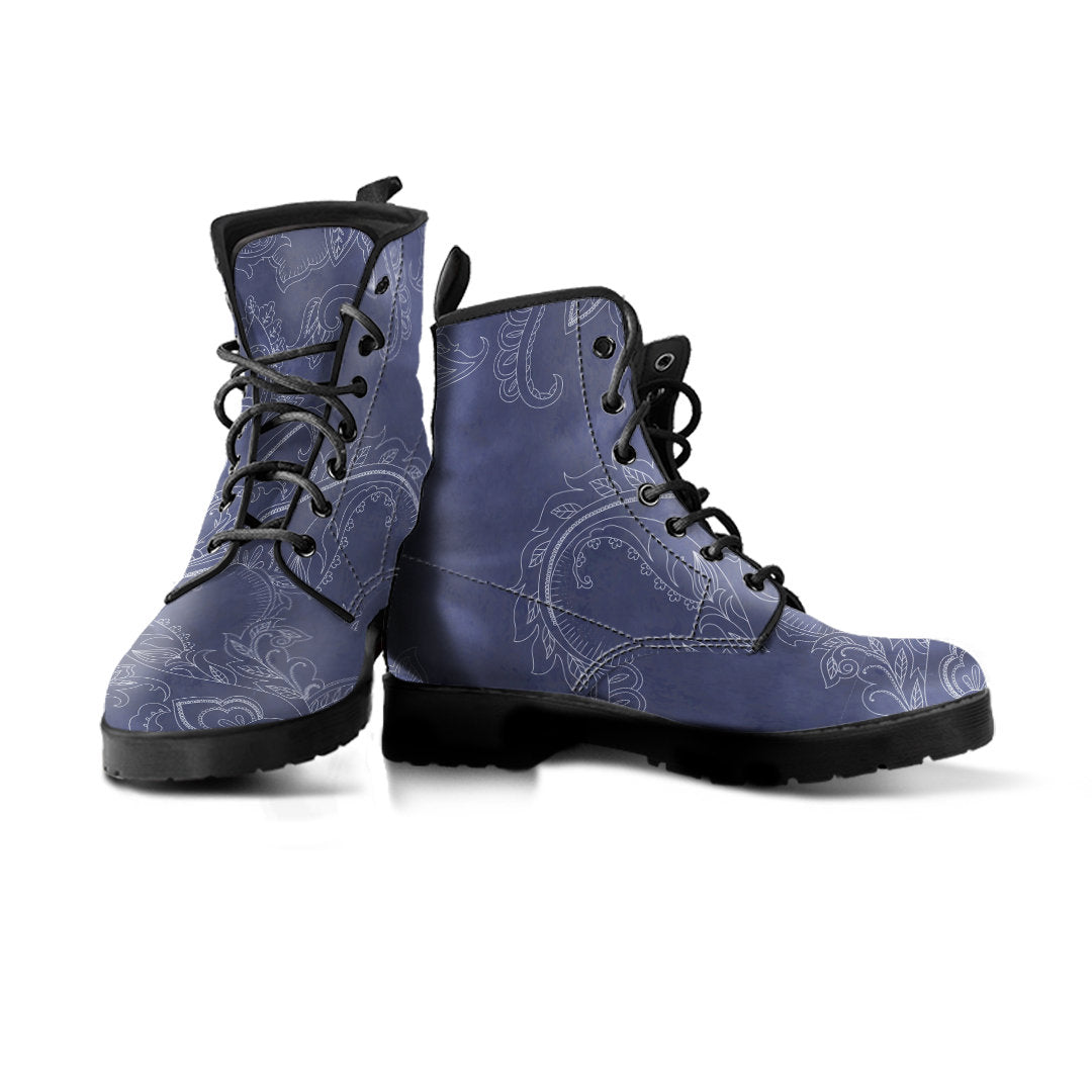 Grey Blue Decor Womens Boots