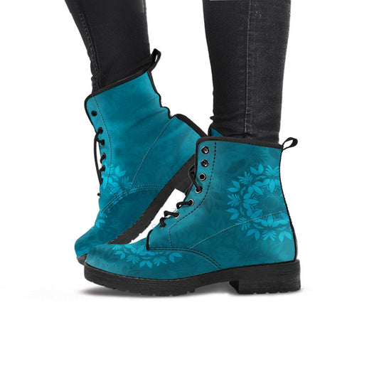 Light Green Teal Mandalas Womens Boots