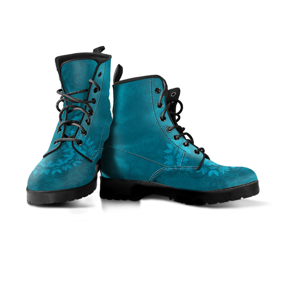 Light Green Teal Mandalas Womens Boots