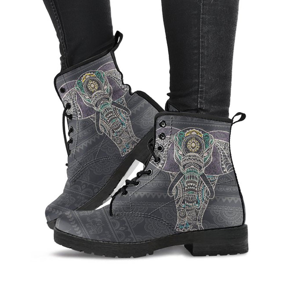 Dark Grey Boho Elephant Womens Boots