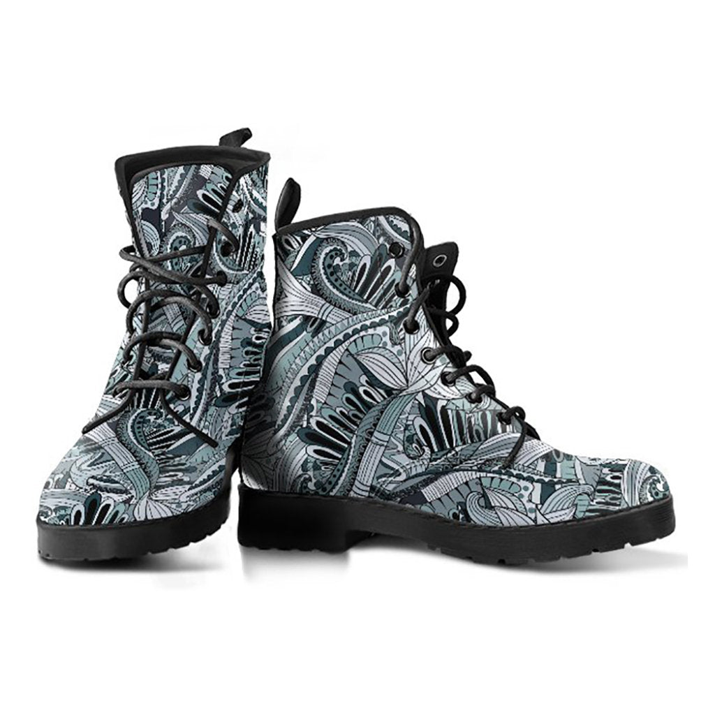 Black & White Funky Abstract Womens Boots