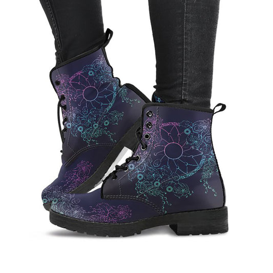 Purple Floral Dream Catcher Womens Boots