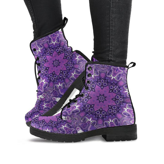 Purple Kaleidoscope Mandala Womens Boots