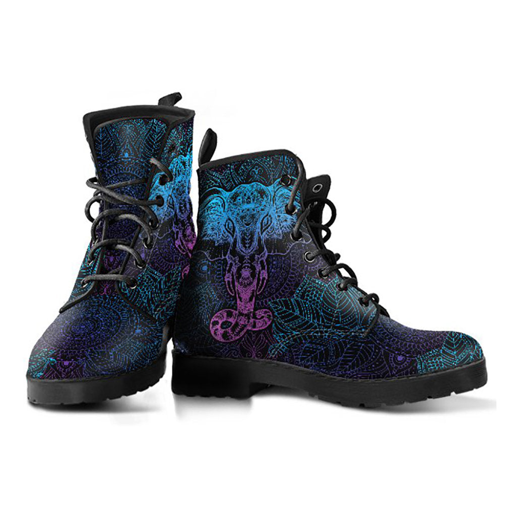 Dark Elephant Lotus Mandalas Womens Boots