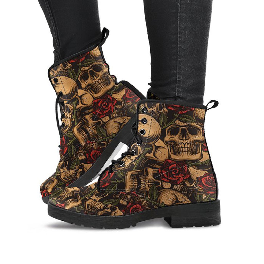 Brown Skulls Womens Boots