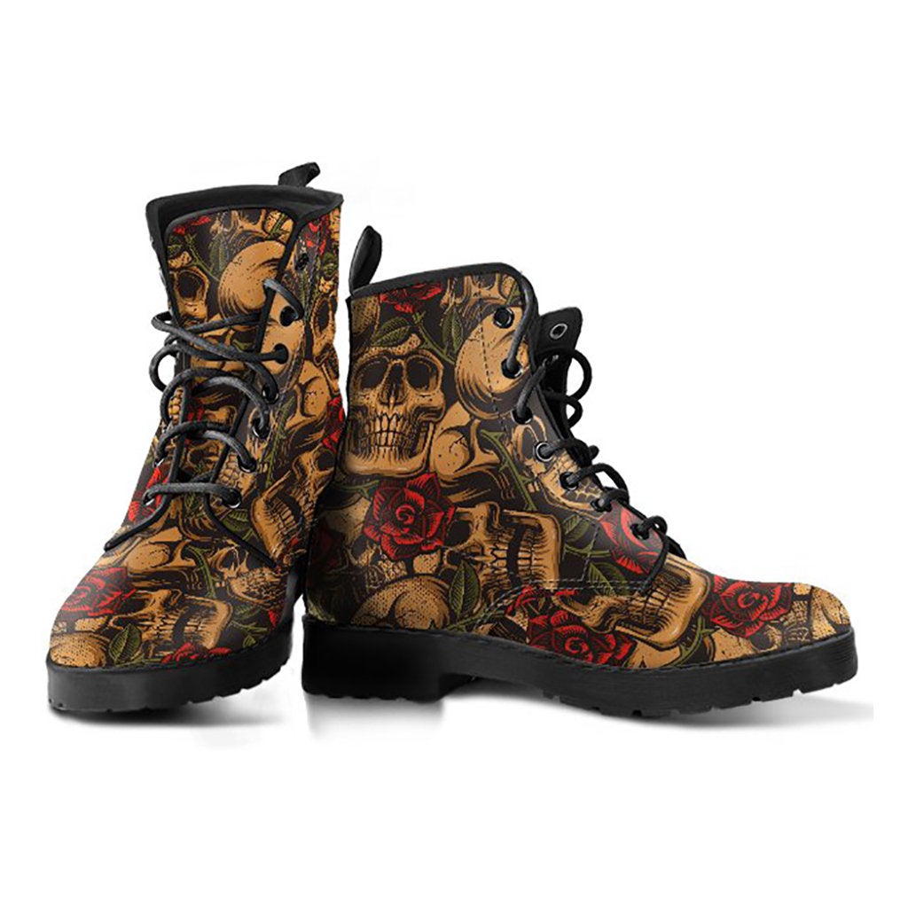 Brown Skulls Womens Boots