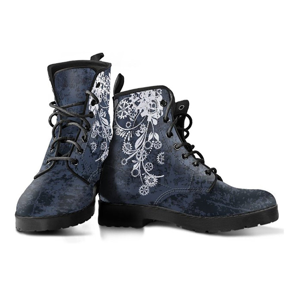 Dark Grey Gears Decor Womens Boots