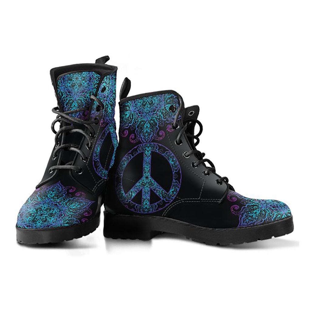 Peace Sign Mandala Womens Boots
