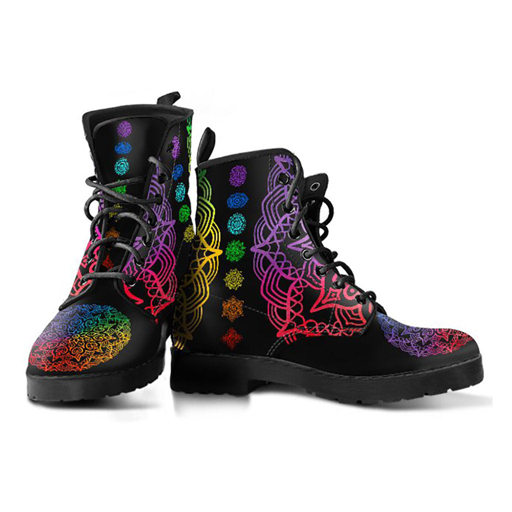 Colorful Mandalas Chakras Lotus Womens Boots