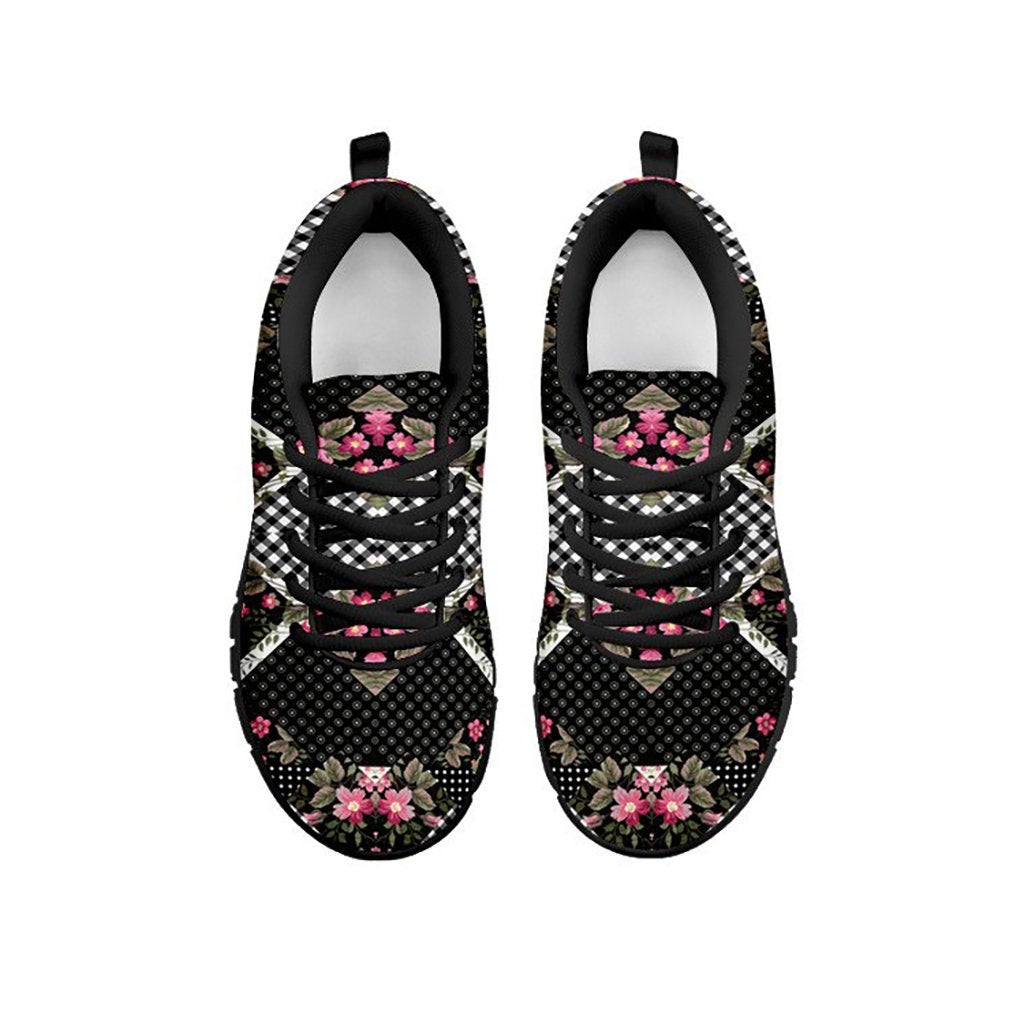 Pink Floral Patchwork Sneakers