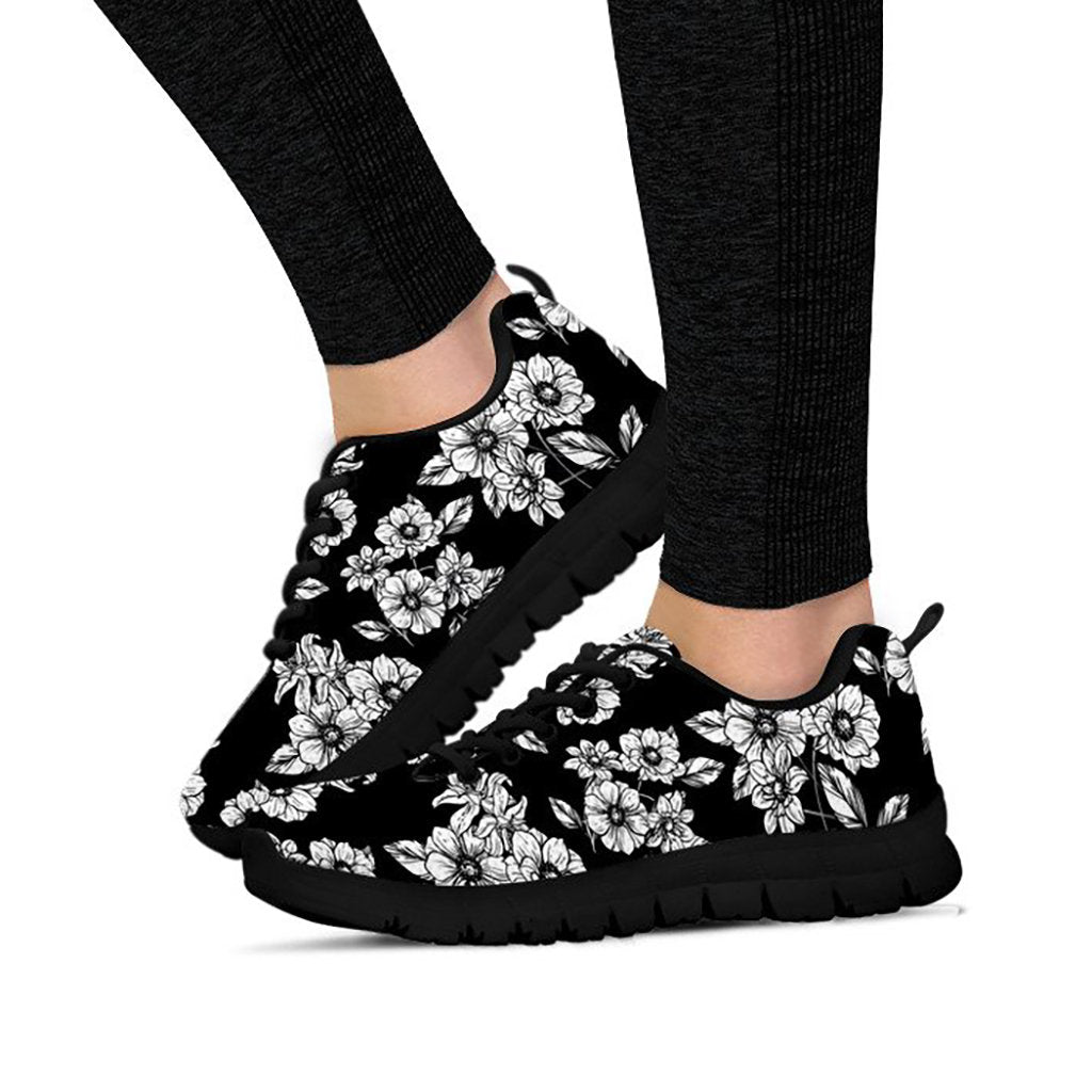 Black Floral Sneakers