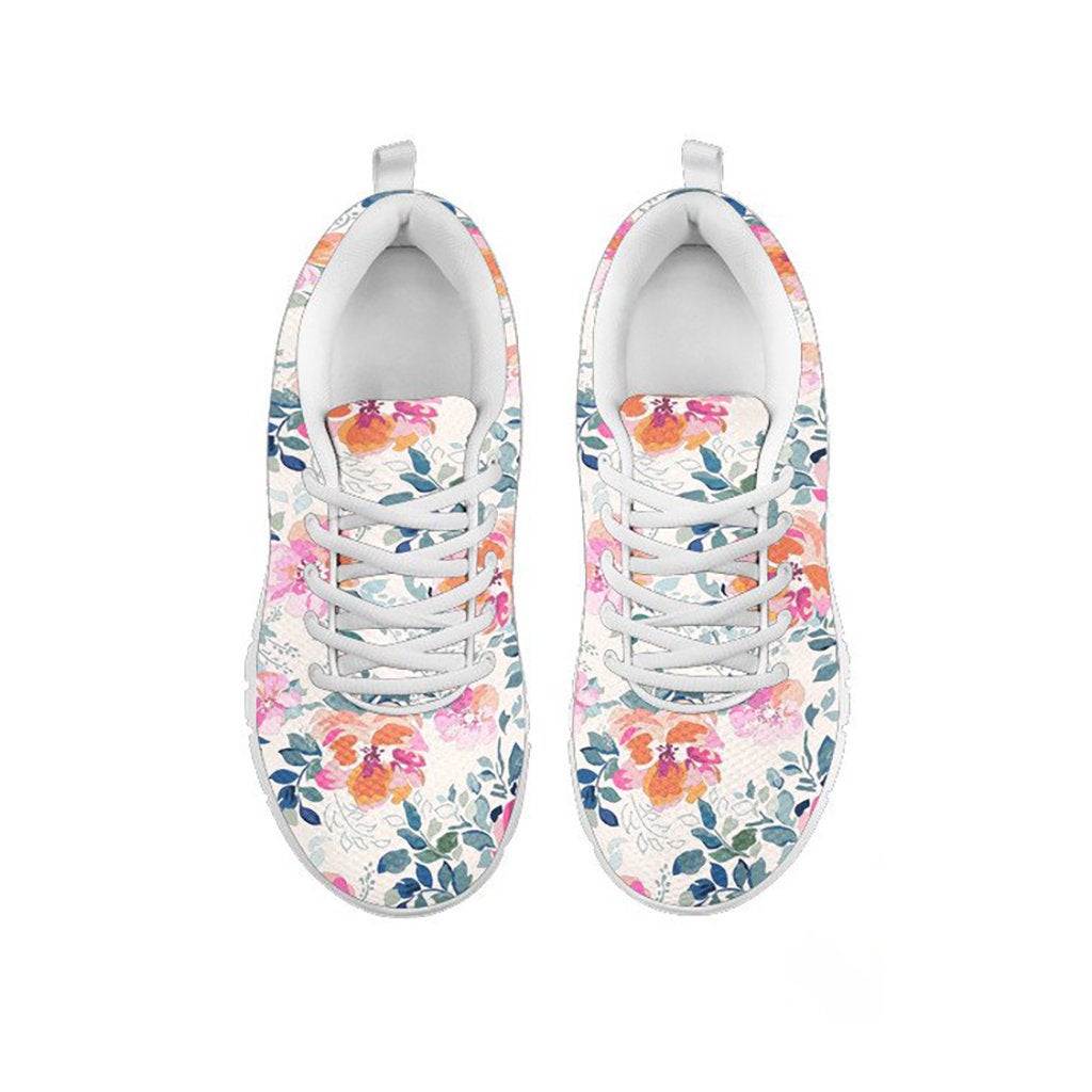 Colorful Watercolor Floral Sneakers