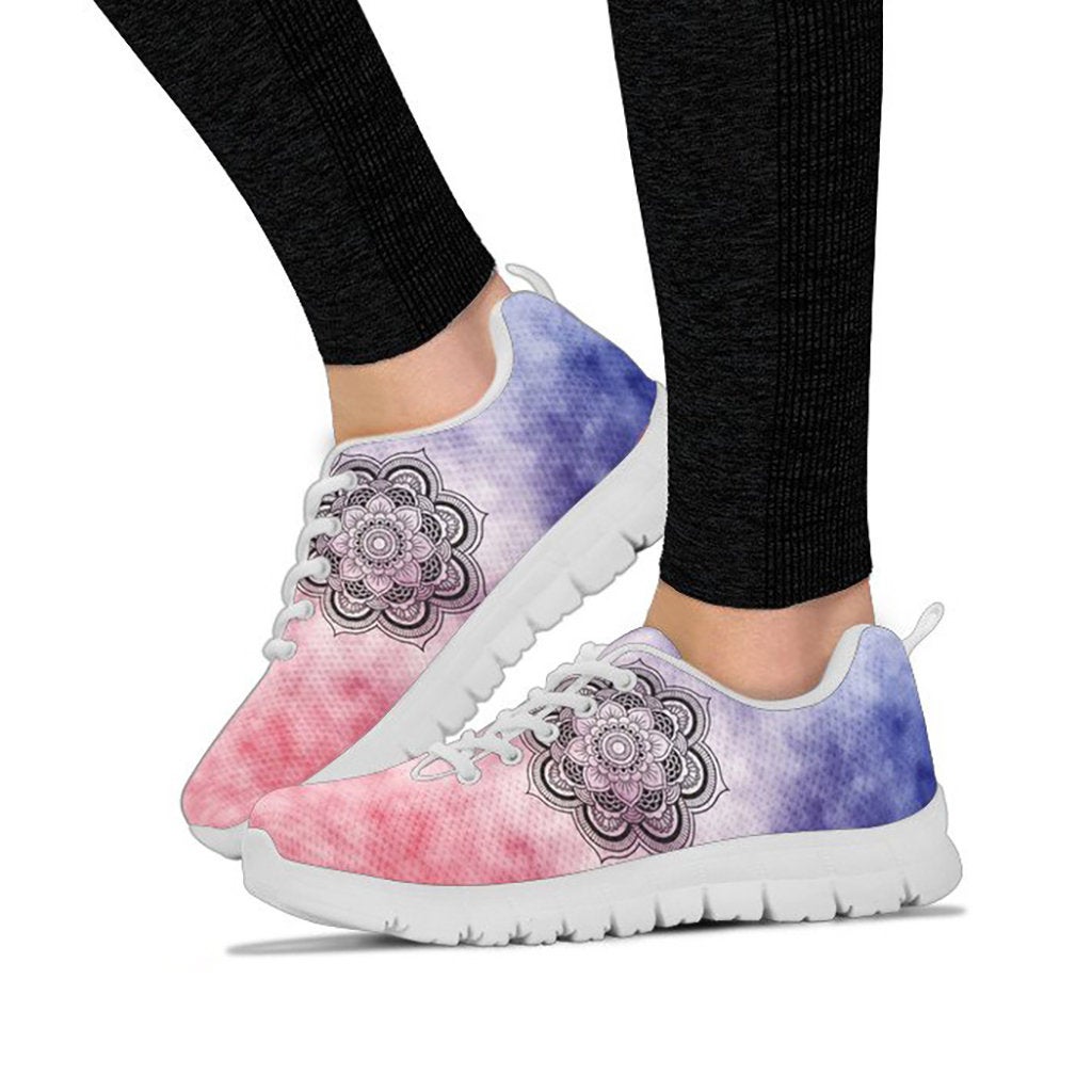 Pink & Blue Abstract Mandala Sneakers