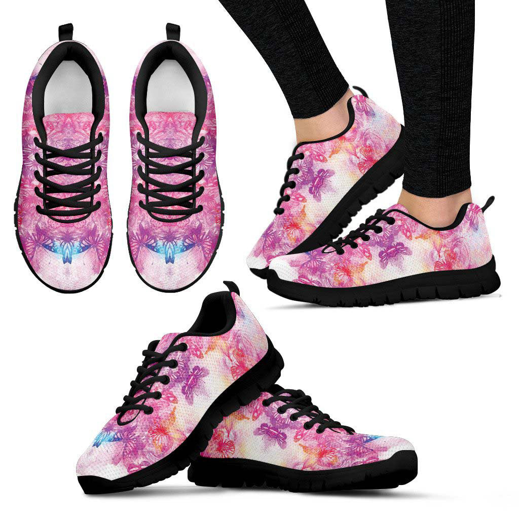 Pink & Purple Watercolor Abstract Sneakers