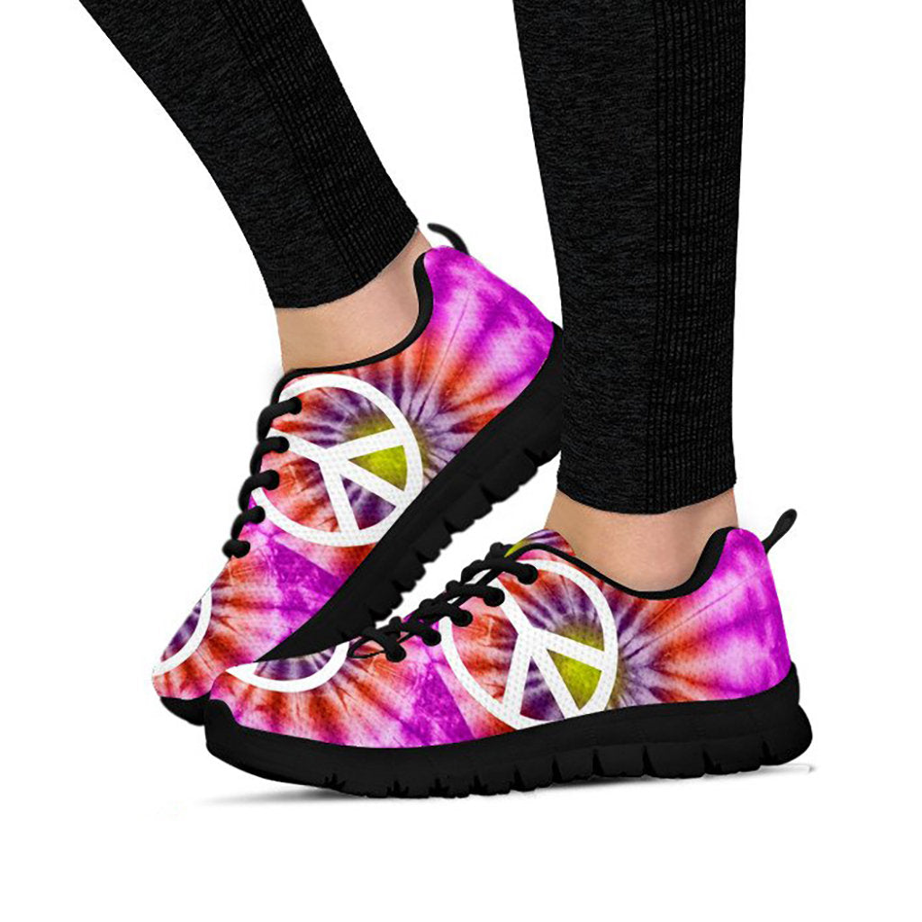 Colorful Peace Sign Tie Dye Sneakers