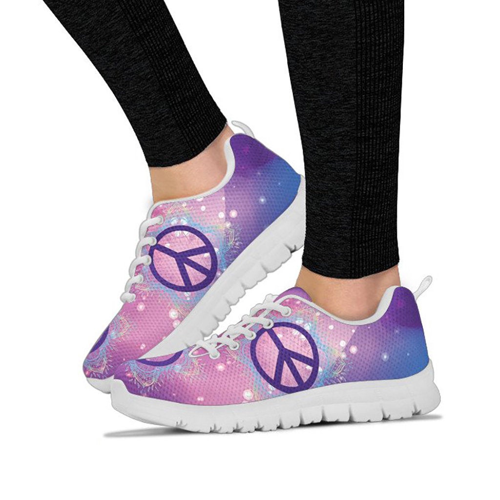 Pink & Purple Peace Sign Sneakers