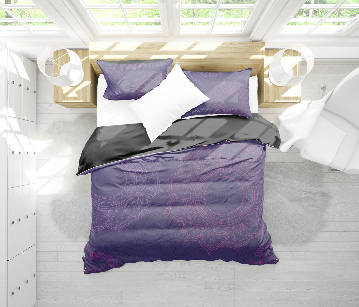 Purple Mandalas Bedding Set