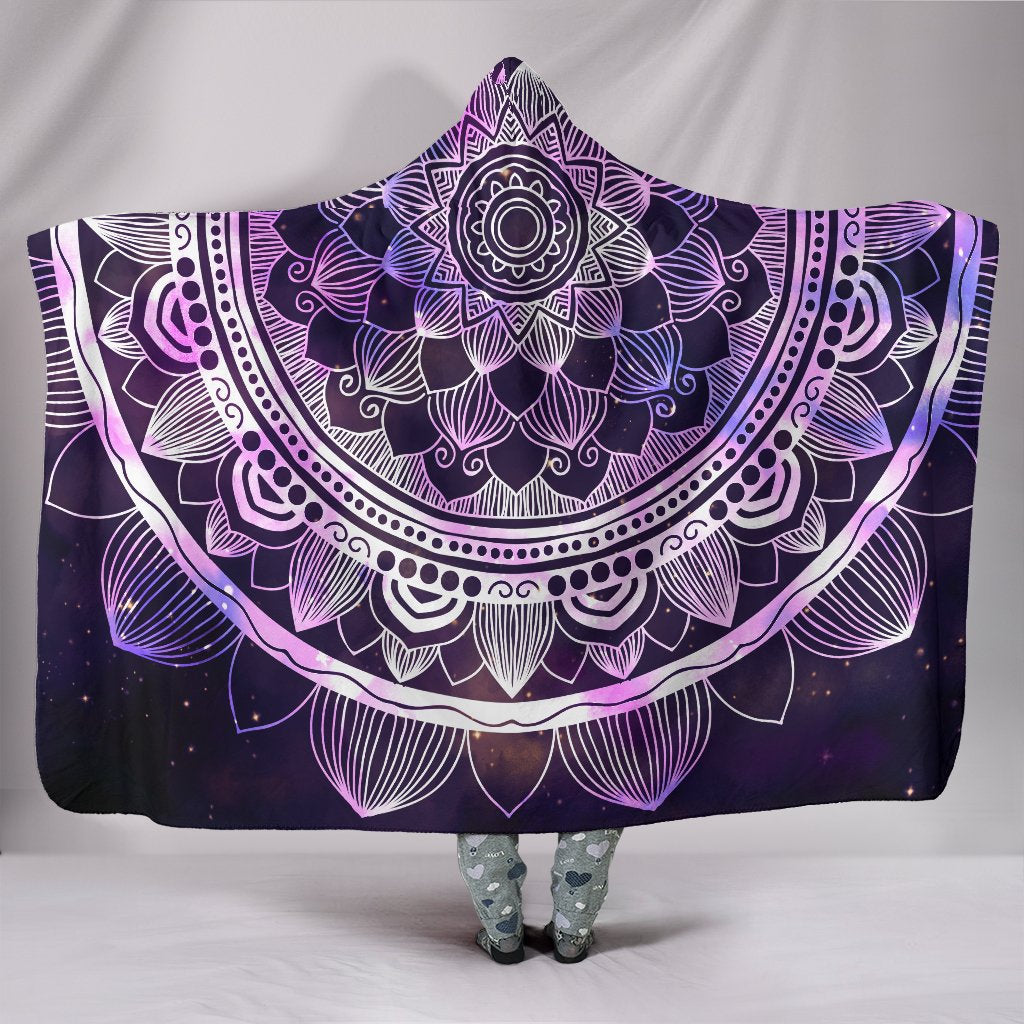 Purple Mandala Hooded Blanket